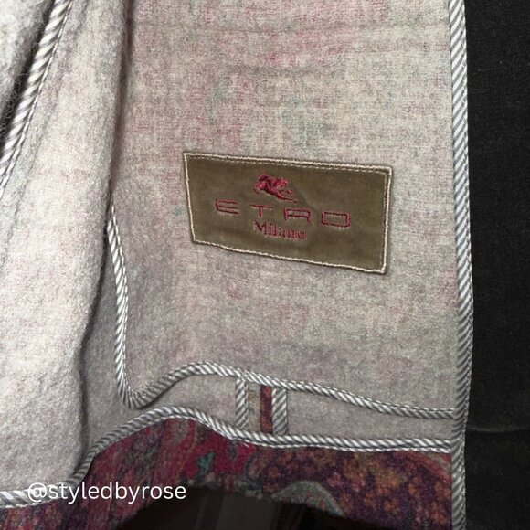 Vintage ETRO Women's Blazer Jacket in Wool Silk Blend Paisley Pattern Sz 48, M/L - Picture 10 of 12